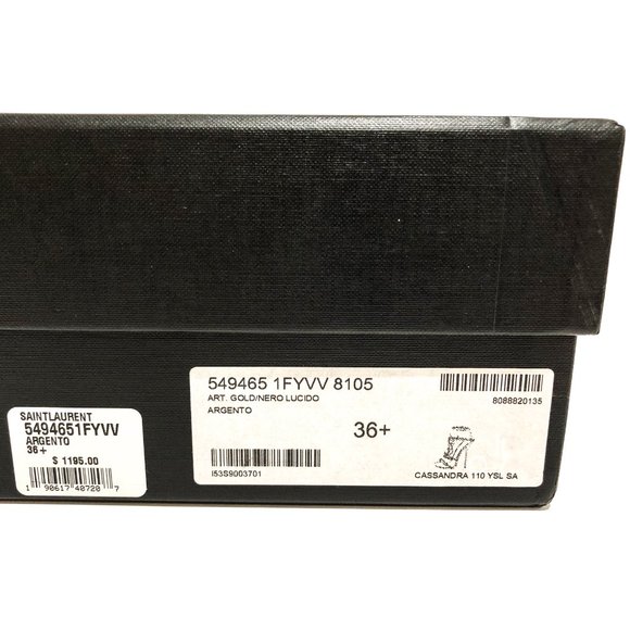 Cassandra 110 Metallic Leather YSL Logo Sandals - Picture 3 of 12